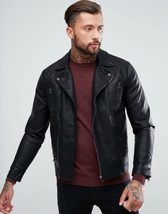 Черная байкерская куртка New Look - Черный