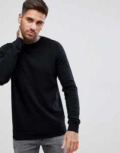 Черный трикотажный джемпер тонкой вязки New Look - Черный