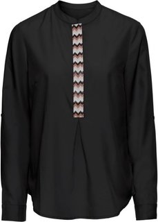 Блузка с аппликацией из бусин (черный) Bonprix