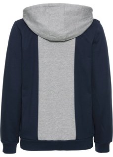 Трикотажная куртка (светло-серый меланж/синий) Bonprix