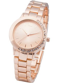 Часы на металлическом браслете (розово-золотистый) Bonprix