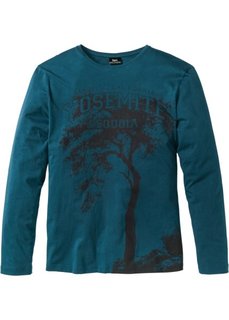 Футболка Regular Fit с длинным рукавом (серо-синий) Bonprix