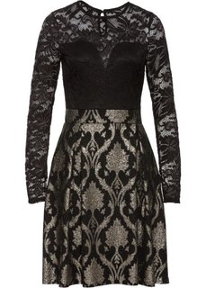 Платье с кружевной отделкой (черный) Bonprix