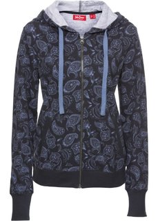 Трикотажная куртка с принтом и длинным рукавом (синий с рисунком) Bonprix