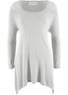 Пуловер с удлиненными боками и рукавом 3/4, дизайн Maite Kelly (светло-серый меланж) Bonprix