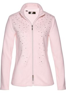 Флисовая куртка с блестящими камешками (нежно-розовый/серебристый) Bonprix
