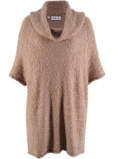 Пуловер покроя оверсайз, рукав 3/4, дизайн Maite Kelly (серо-коричневый) Bonprix