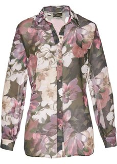 Блузка с принтом (баклажановый/оливковый с принтом) Bonprix