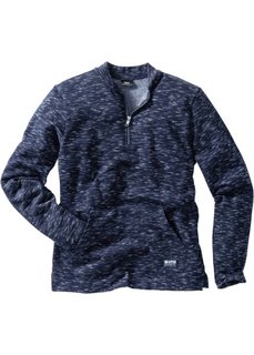 Меланжевый свитшот Regular Fit с воротником-стойкой (синий меланж) Bonprix