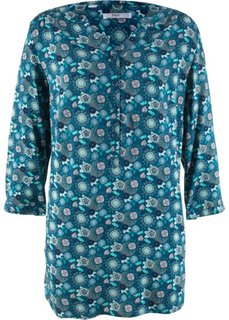 Блузка с рукавом 3/4 (серо-синий с рисунком) Bonprix