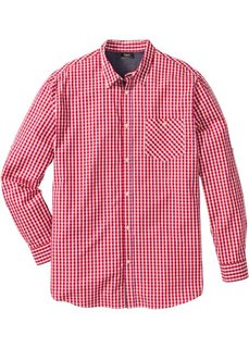 Клетчатая рубашка Regular Fit с длинным рукавом (красный в клетку) Bonprix
