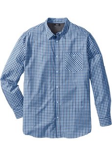 Клетчатая рубашка Regular Fit с длинным рукавом (темно-синий в клетку) Bonprix