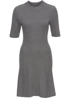 Расклешенное вязаное платье (серый меланж) Bonprix