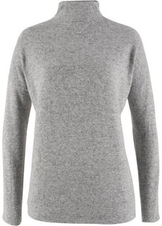 Флисовый пуловер в стиле оверсайз (светло-серый меланж) Bonprix