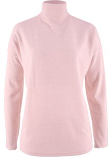 Флисовый пуловер в стиле оверсайз (нежно-розовый меланж) Bonprix