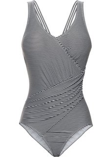 Купальник (черный/белый в полоску) Bonprix