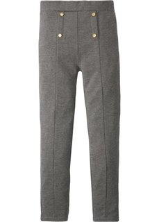 Стрейтчевые брюки с декоративными пуговицами (серый меланж) Bonprix