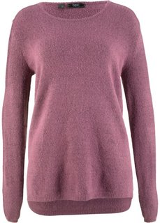 Пушистый пуловер (матовый ягодный/черный) Bonprix