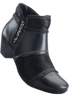 Удобные кожаные полусапожки (черный) Bonprix