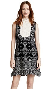 Anna Sui Embroidered Victorian Velvet Dress