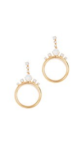 Elizabeth Cole Imitation Pearl Hoop Earrings