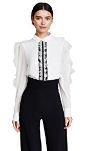 Giambattista Valli Camicia Lace Detail Blouse