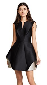 Halston Heritage Cap Sleeve Colorblock Dress