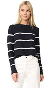 Jenni Kayne Pointelle Stripe Sweater