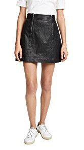 Madewell Leather Uptown Zip Skirt