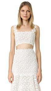 Monique Lhuillier Delia Corset Lace Top