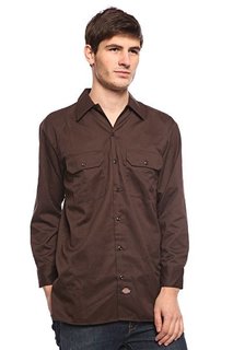 Рубашка Dickies Long Sleeve Work Shirt Dk.Brown