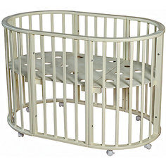 Кроватка овальная Николь Мой Малыш, слоновая кость