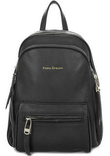 Черный кожаный рюкзак с карманами Fiato Dream