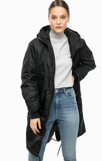 Черная парка с капюшоном и карманами Cheap Monday
