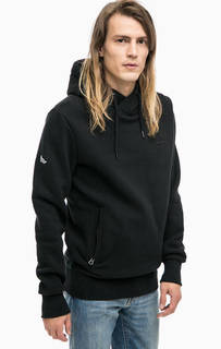 Черная хлопковая толстовка с капюшоном Superdry