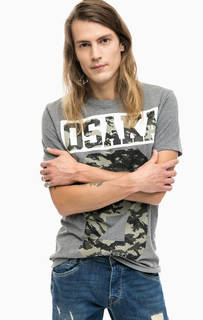 Серая футболка с камуфляжным принтом Superdry
