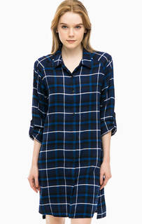 Домашнее платье-рубашка в клетку Dkny