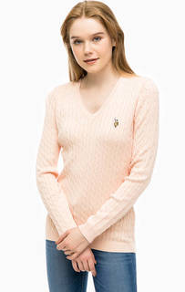 Хлопковый джемпер с треугольным вырезом U.S. Polo Assn.