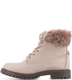 Розовые ботинки с отделкой стразами Guess