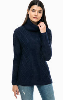 Синий свитер с объемным воротом Barbour