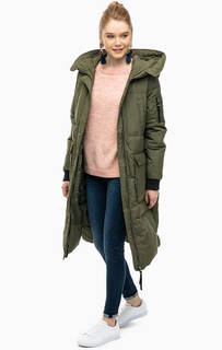 Длинный пуховик цвета хаки Vero Moda