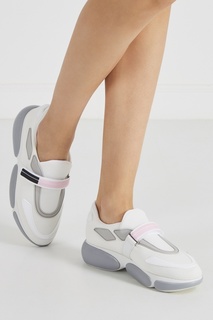 Кроссовки из белого текстиля Cluodbust Prada