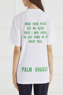Белая футболка с надписью Palm Angels