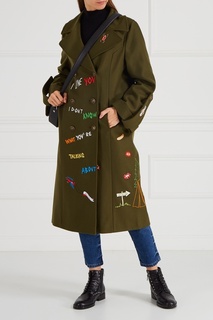 Шерстяное пальто с вышивкой Mira Mikati