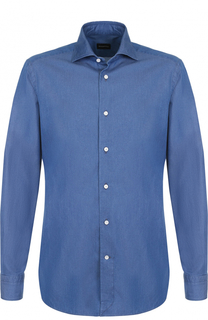 Хлопковая сорочка с воротником акула Ermenegildo Zegna