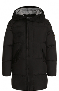 Удлиненный пуховик на молнии с капюшоном Stone Island