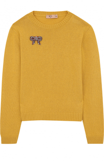 Вязаный пуловер с брошью No. 21