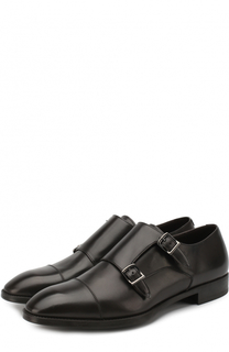 Кожаные монки с двумя пряжками Giorgio Armani