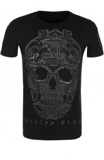 Хлопковая футболка с принтом Philipp Plein