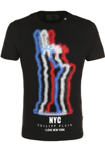 Хлопковая футболка с отделкой Philipp Plein